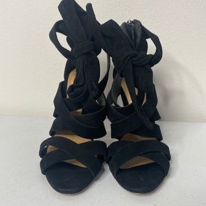 Schutz Black Strappy With Stiletto Heel